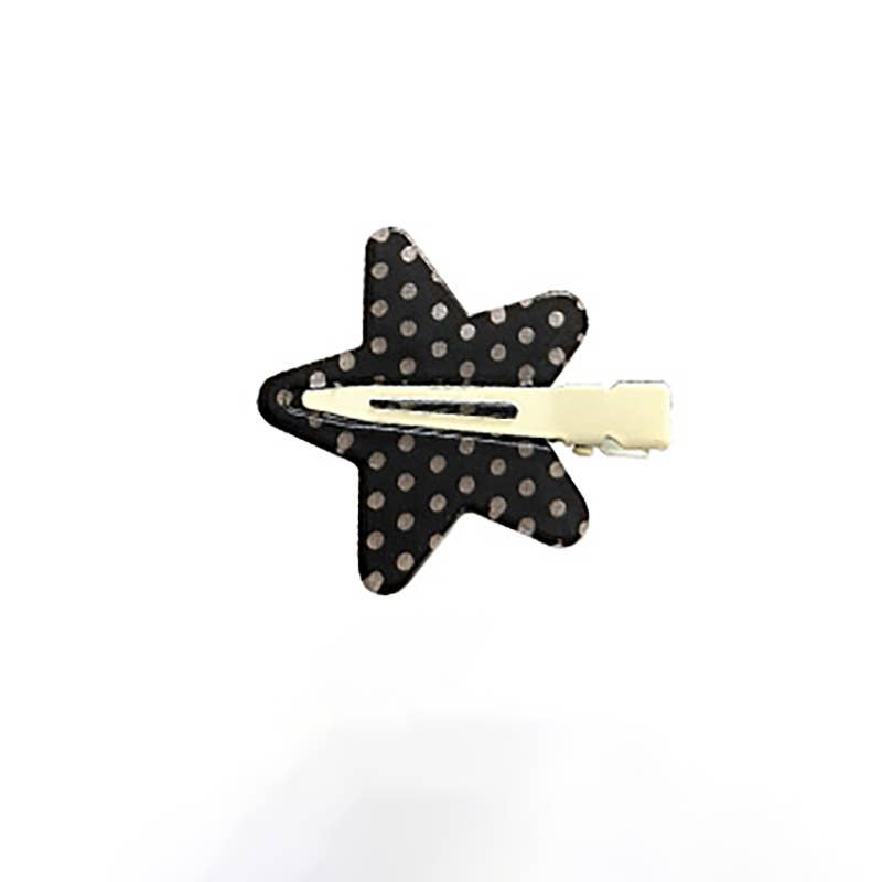 BLACK AND WHITE POLKA DOT HAIR CLIPPER BANGS