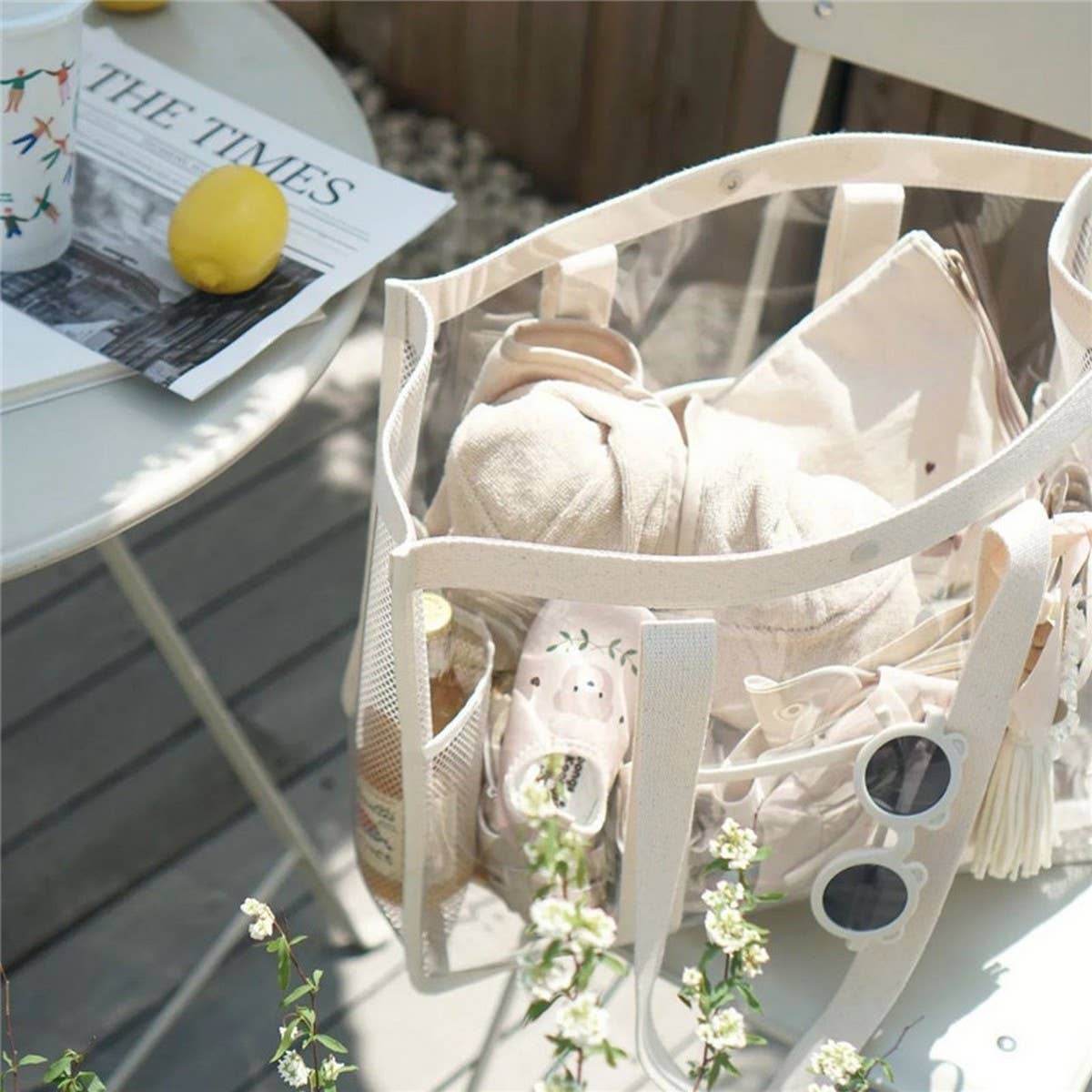 Clear PVC Beach Tote, Waterproof Travel Bag_CWAB1915