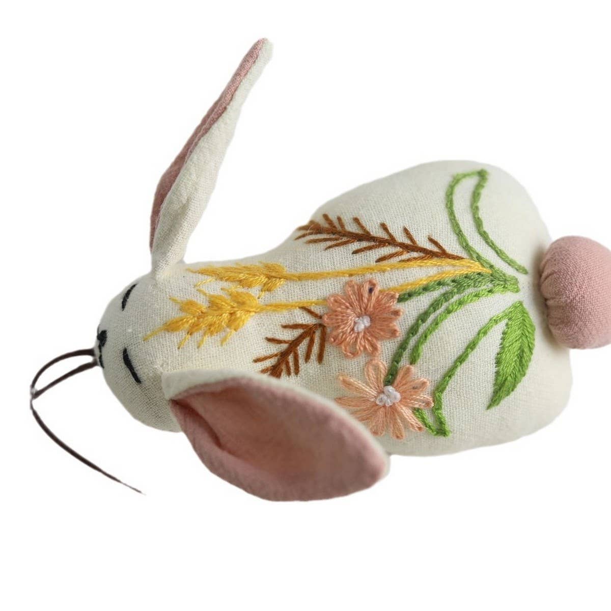 Handmade Wheat Blossom Bunny Plush Charm