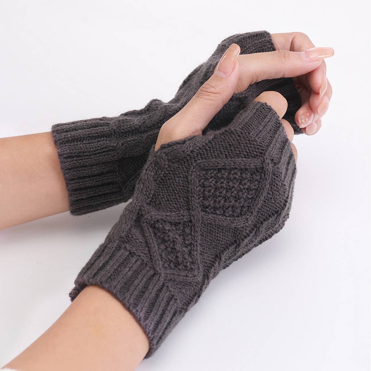 DIAMOND NEW KNITTED HALF FINGER GLOVES_CWAG0091