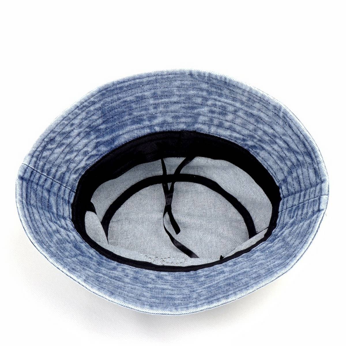 PEARL BOW DENIM BUCKET HAT_CWAH1537