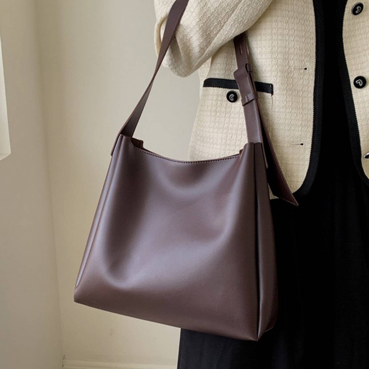 CWAB4832_RETRO LARGE CAPACITY MOTHER-AND-CHILD BUCKET BAG