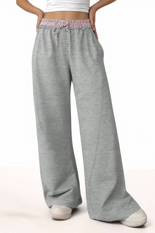 CWBLP00949_COLORBLOCK PATCHWORK STRAIGHT LEG CASUAL PANTS