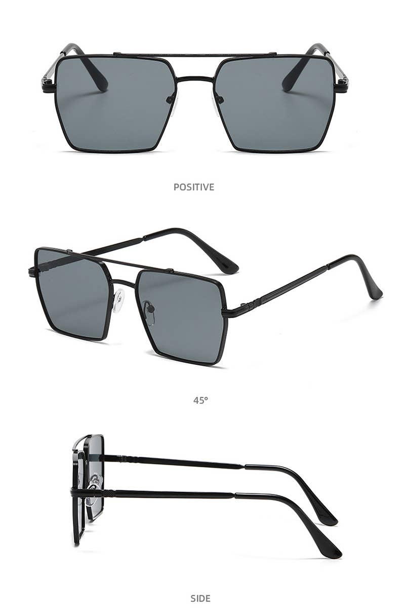 FLAT TOP FRAME SQUARE SUNGLASSES