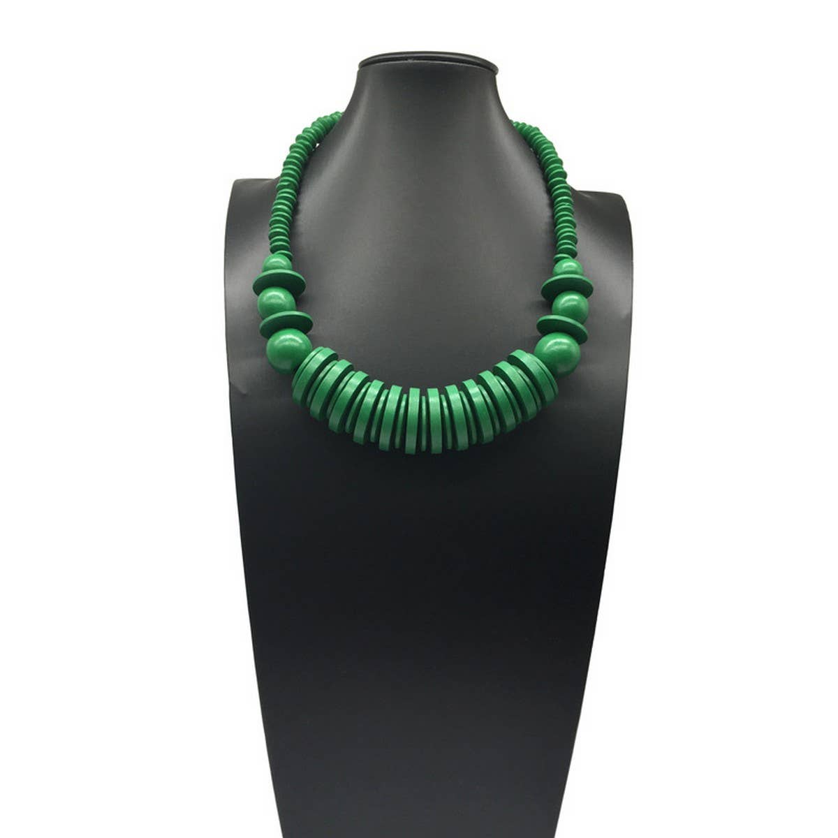 VINTAGE SINGLE LAYER WOODEN BEAD NECKLACE