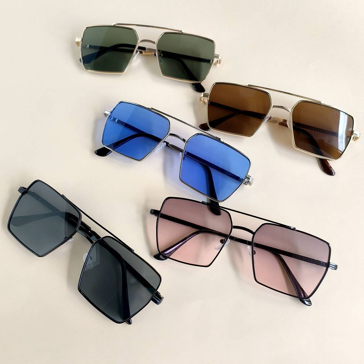 FLAT TOP FRAME SQUARE SUNGLASSES