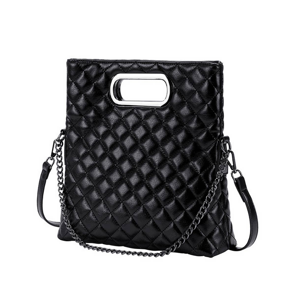 CLASSIC DIAMOND FOLDING SQUARE BUCKLE SHOULDER BAG_CWAB2954