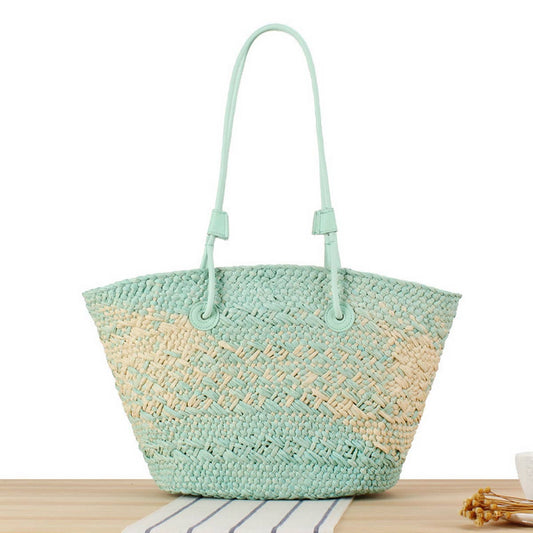 FRESH GRADIENT BLUE HANDWOVEN STRAW BAG_CWAB2033