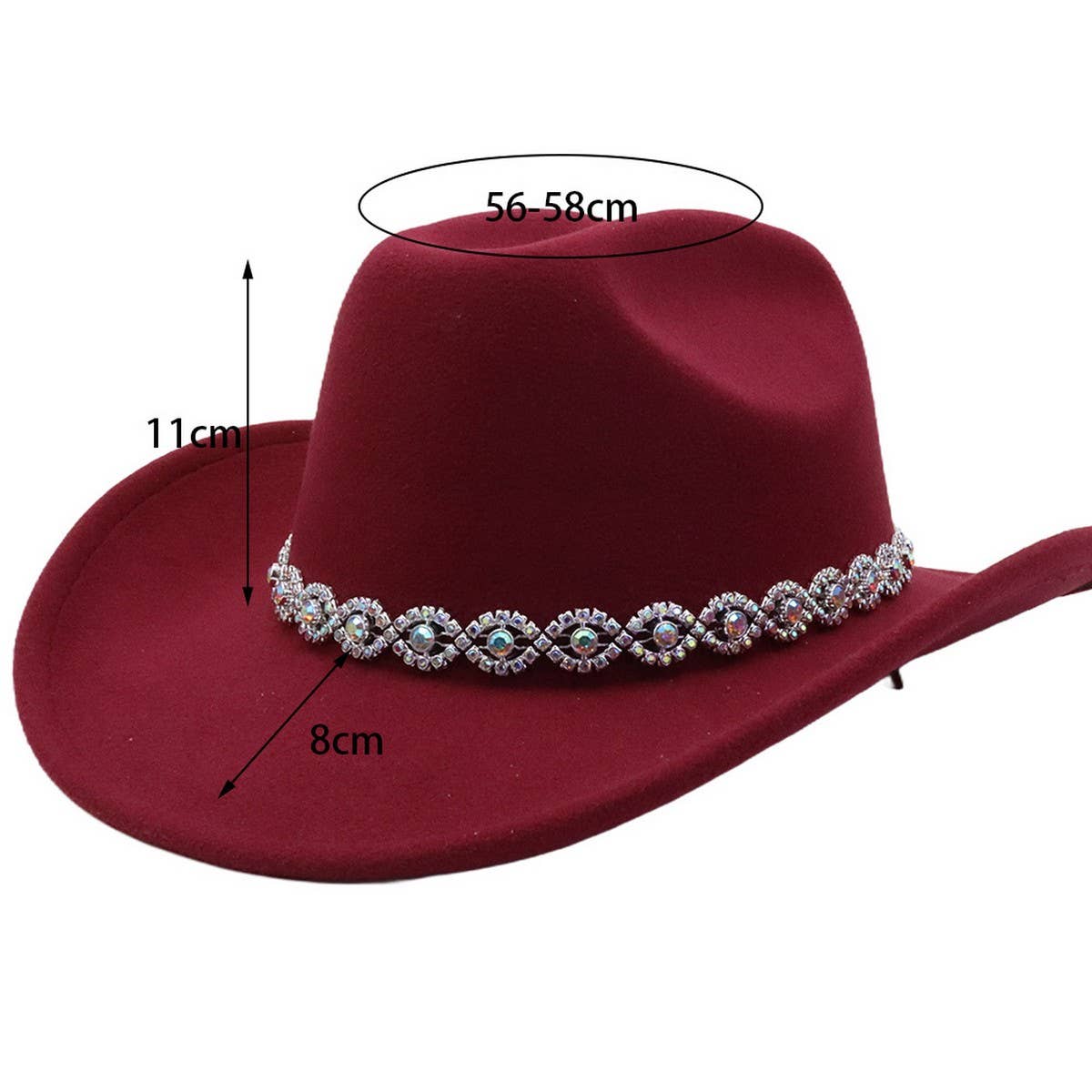 New Wool Fedora Hat Western Ethnic Jazz Style_CWAH04469