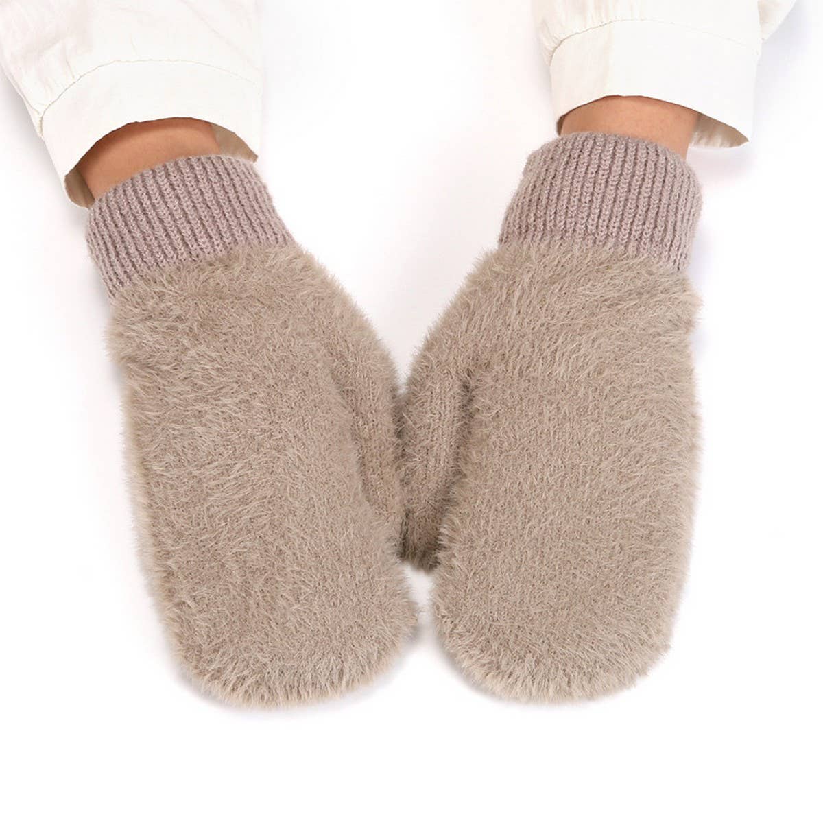 WINTER PLUS VELVET THICK WOOL KNITTED GLOVES_CWAG0255