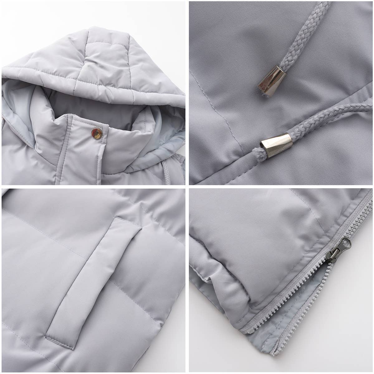 Solid-color hooded sleeveless cotton-padded vest
