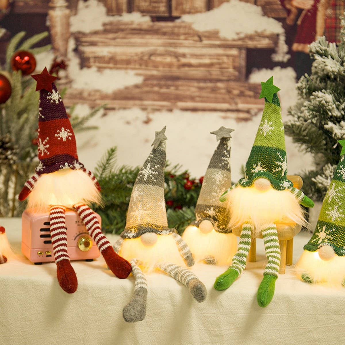 CHRISTMAS FESTIVAL LUMINOUS LIGHTED DOLL ORNAMENTS