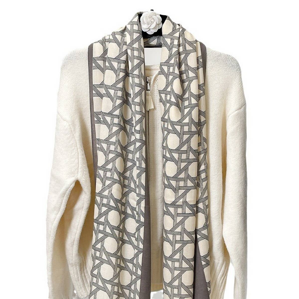 Velvet Scarf - Fall/Winter Floral Wrap for Women