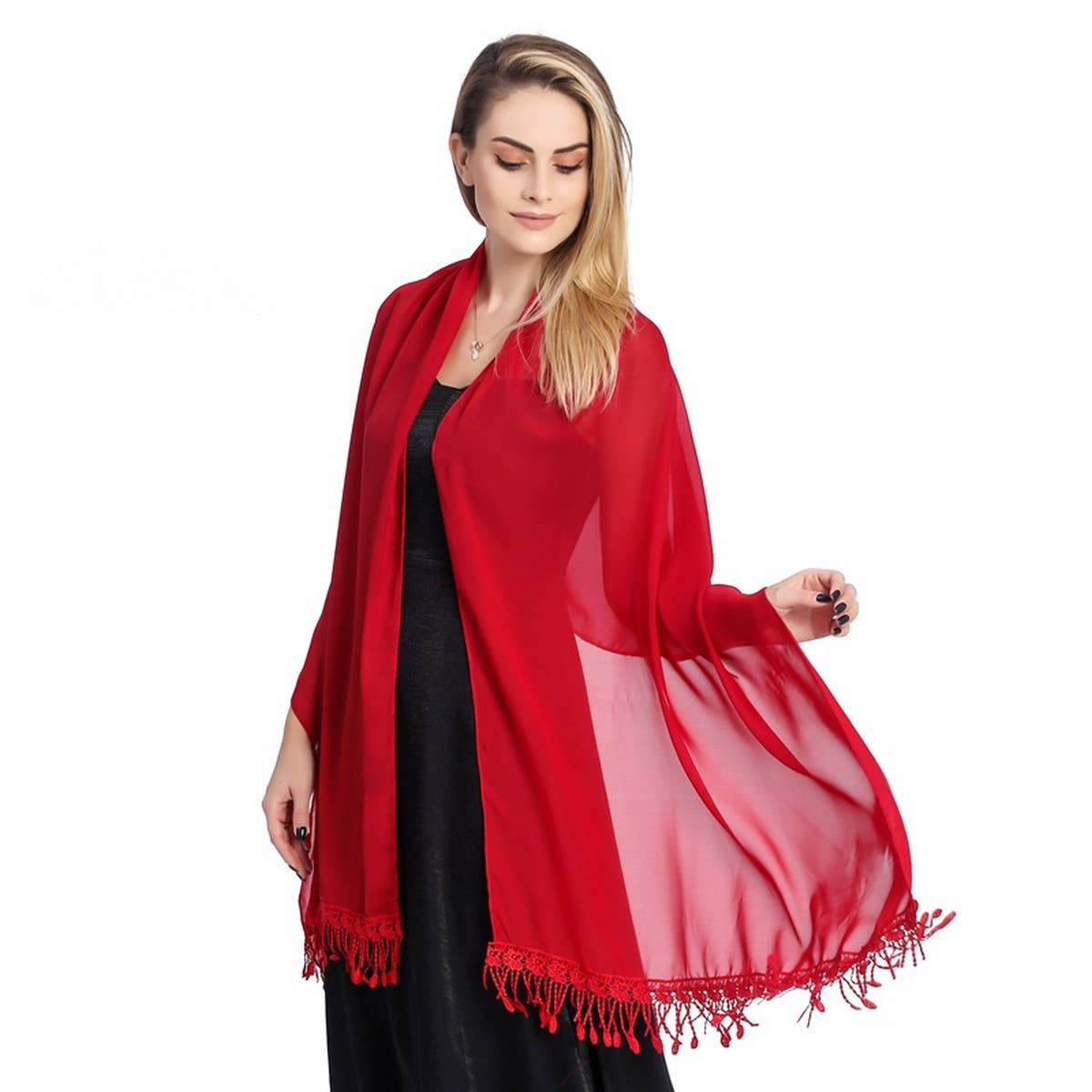 Lace Chiffon Shawl - Bridal & Evening Dress Wrap