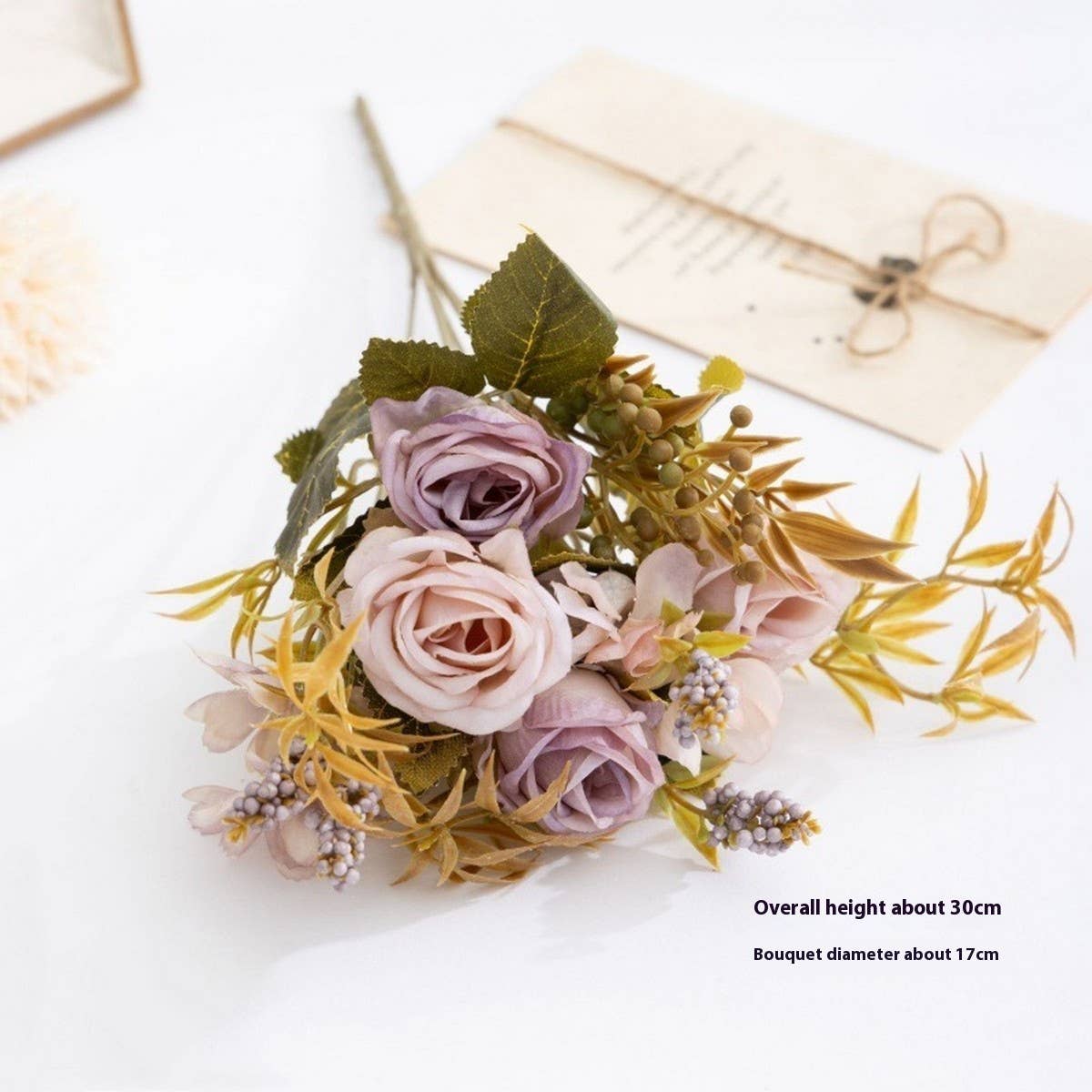 Artificial Anna Rolled Rose Silk Flower Home Decor_CWMM6471