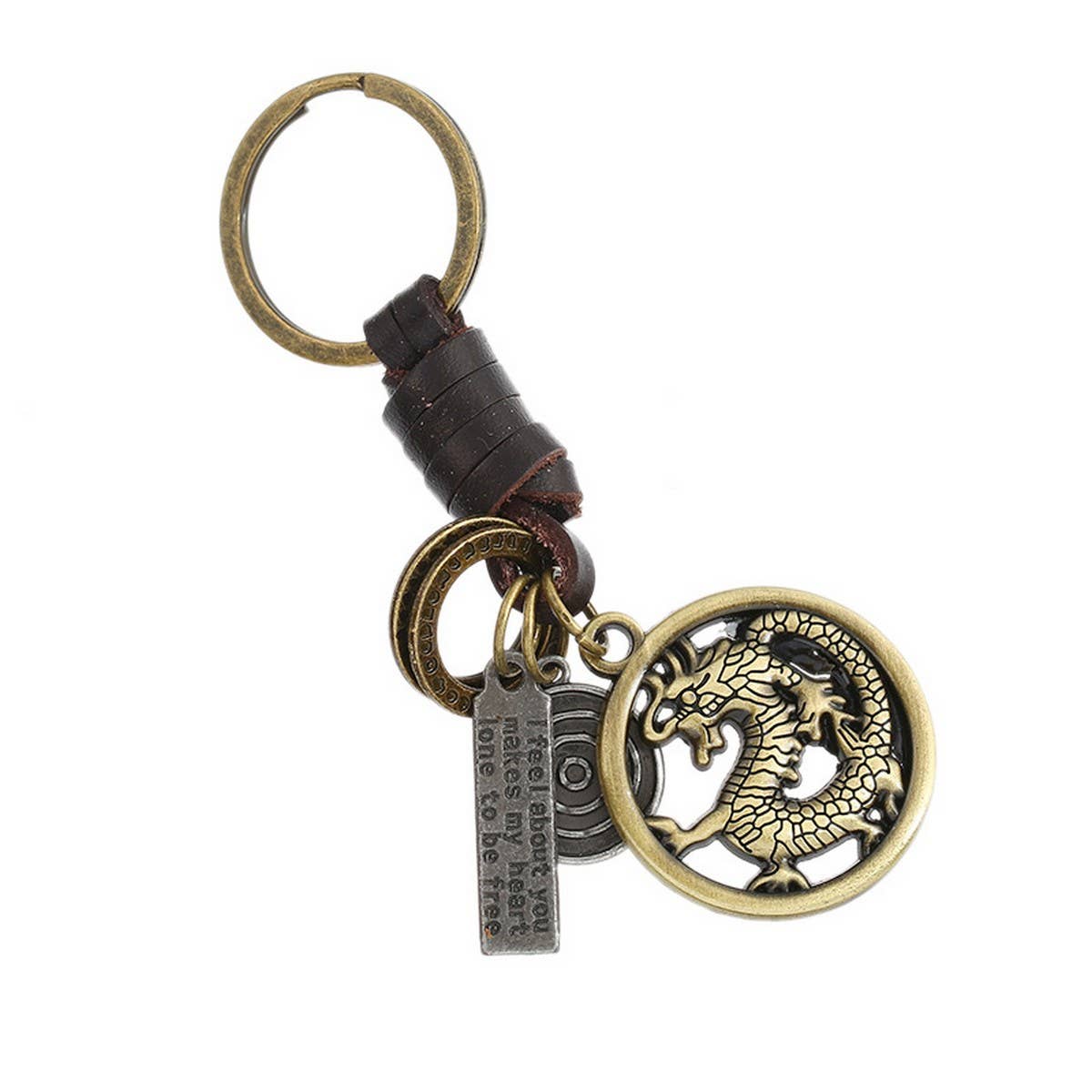 HAND-WOVEN VINTAGE LEATHER KEYCHAIN