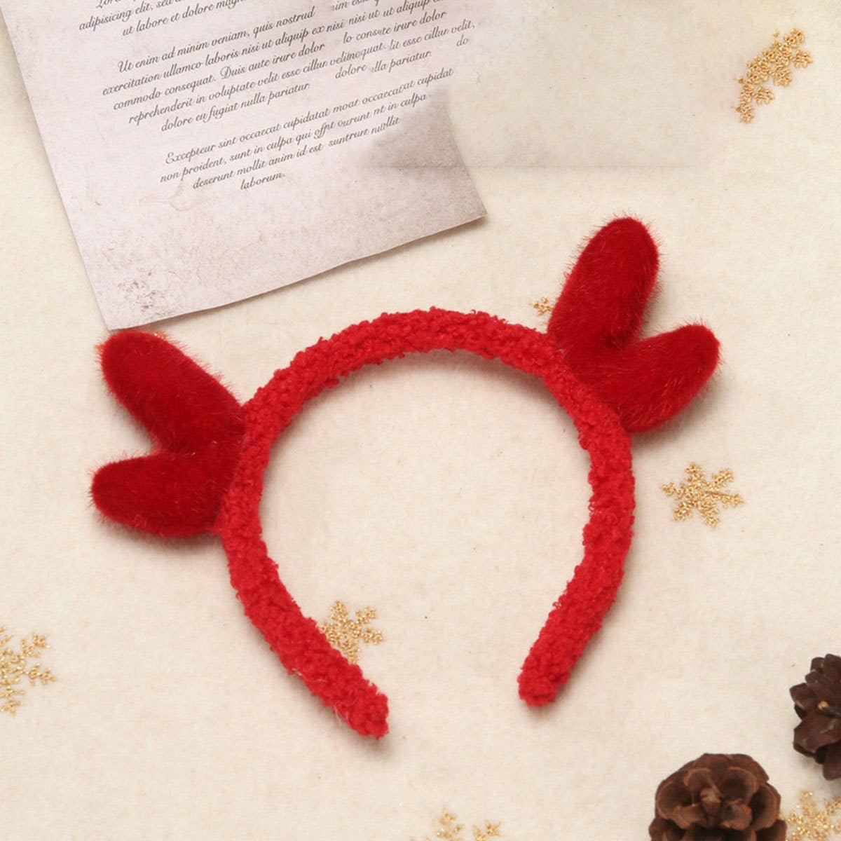 CWMM10425_PLUSH REINDEER ANTLER HEADBAND CHRISTMAS COSTUME