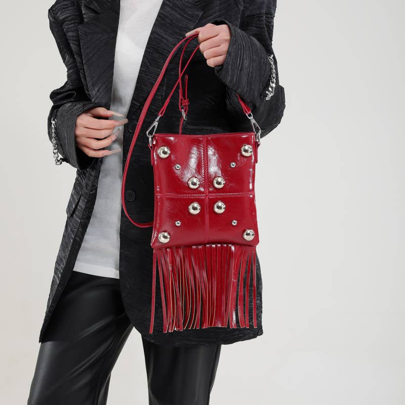 Personalized tassel trendy crossbody square bag