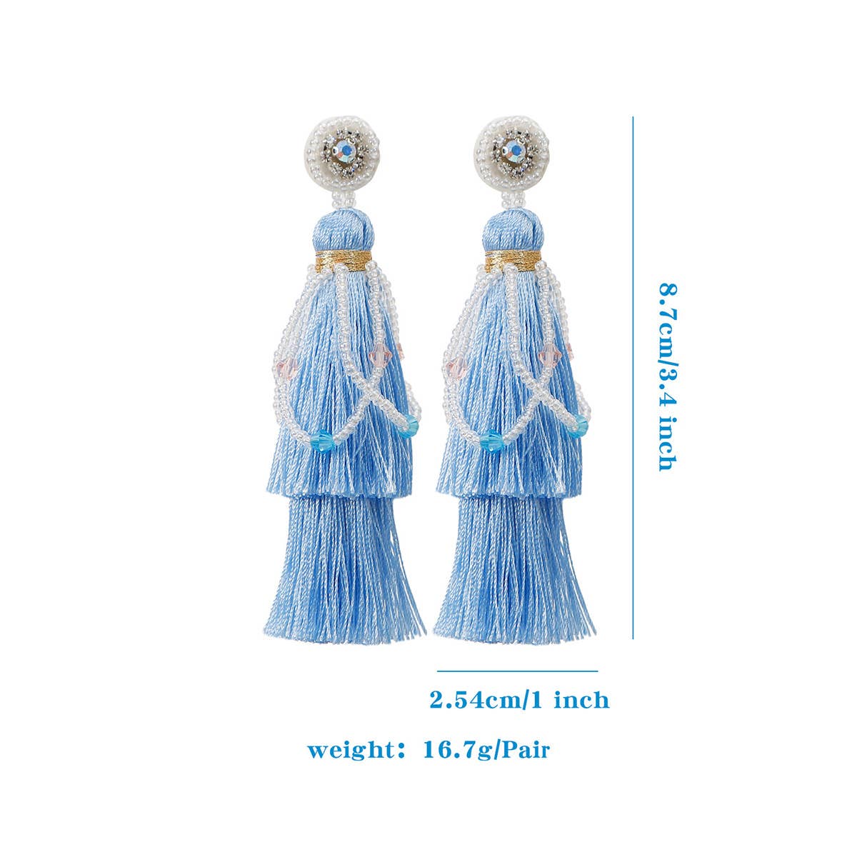 MINT MAMBO STYLE TRANSPARENT TASSEL EARRINGS