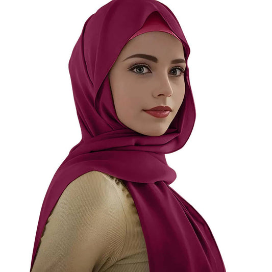 CHIFFON SHAWL HEADSCARF TWO-PIECE SET