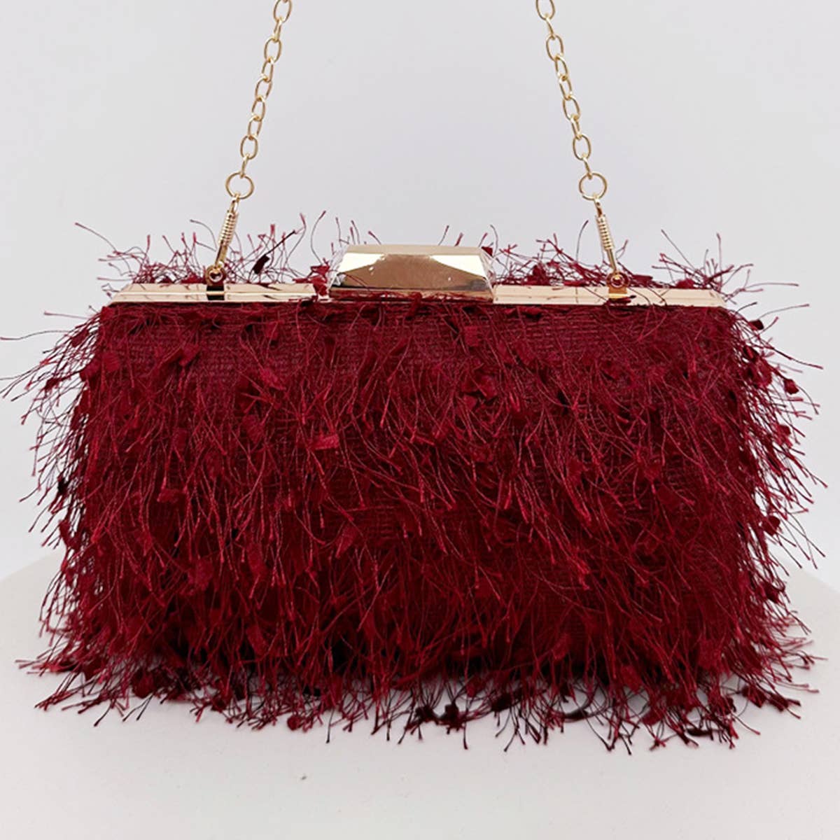 WOMEN FASHION CHAIN TASEEL SHOULDER BAG CLUTCH BAG_CWAB0599