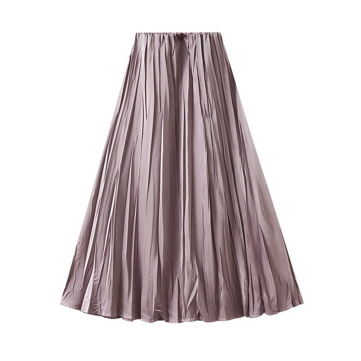 FLOWING PLEATED A-LINE SKIRT WITH WIDE SWING