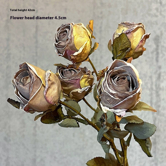 High-End Burnt Edge Rose Bouquet for Table Decor