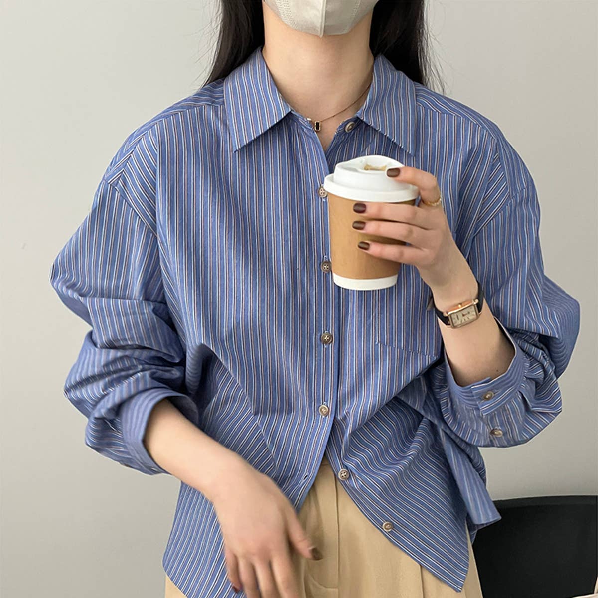 Wear a wide, slim, long-sleeved shirt