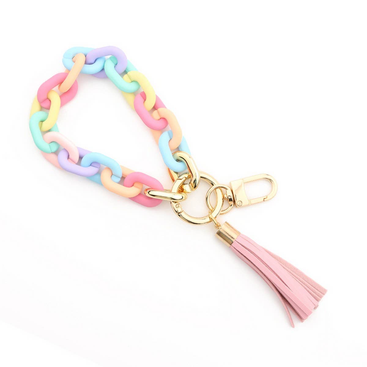 Acrylic Bracelet Keychain for Women,Colorful Beaded_CWAB5009