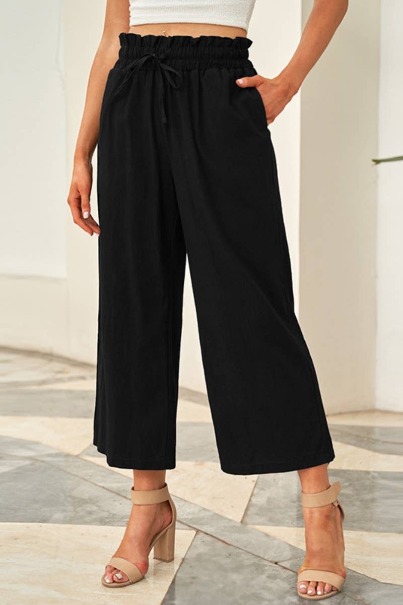 CWBMP0160_CASUAL SOLID COLOR HIGH-WAISTED WIDE-LEG NINERS