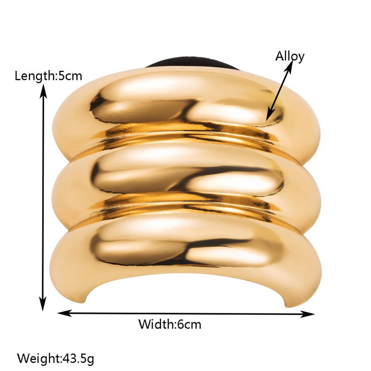 Geometric Metal Hair Tie for High Ponytail Style