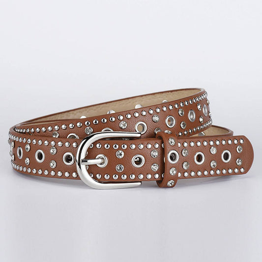 Double-row claw punk-style alloy buckle belt