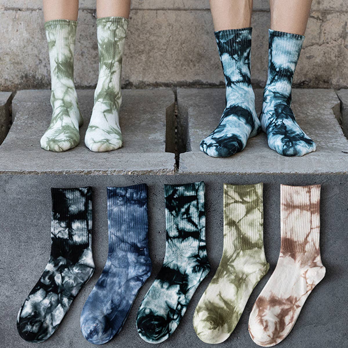 TIE-DYED HIP-HOP SPORTS SOCKS
