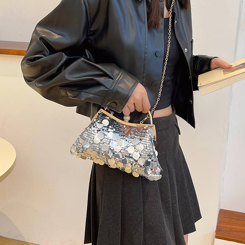 Fashionable candy-colored chain dinner bag