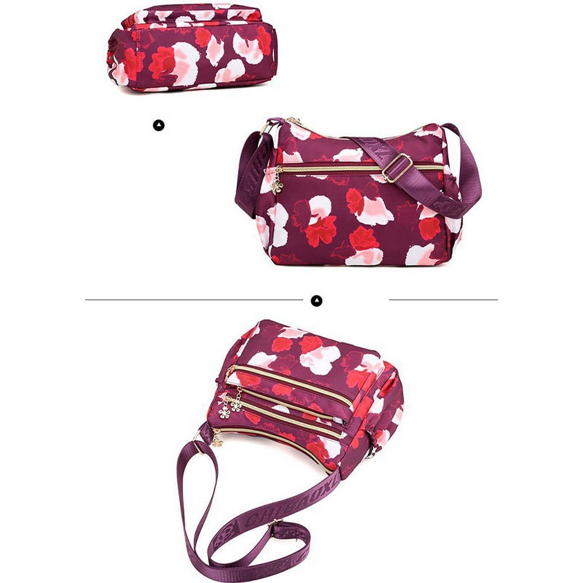 MULTILAYER PRINTED BACKPACK SHOULDER CROSSBODY BAG
