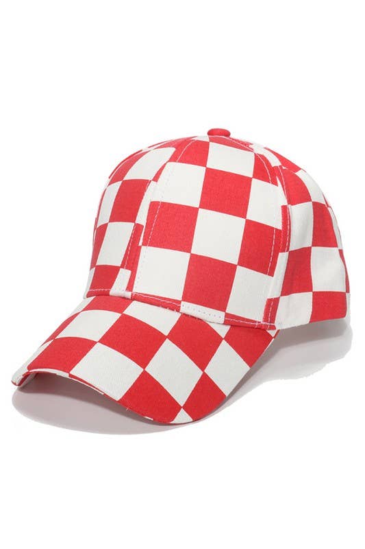 Spring Summer Checkered Baseball Cap, Sun Hat CWAH0003