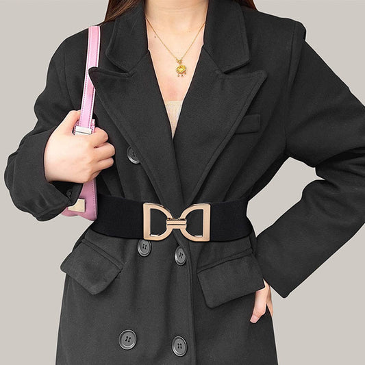 Women's simple obi with alloy buckle closure