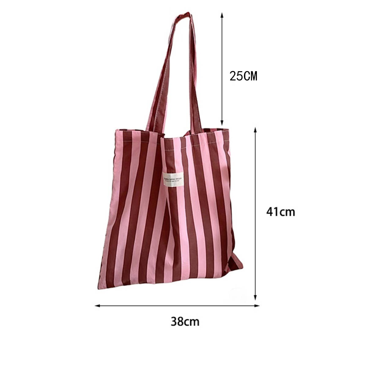CWAB5814_FASHION STRIPED LARGE CAPACITY SIMPLE CANVAS BAG