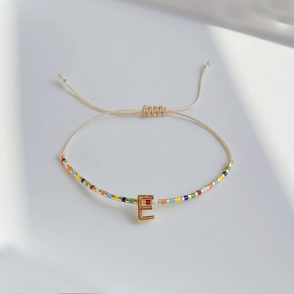 CWAJE4567_BOHEMIAN ADJUSTABLE GOLD LETTER BRACELET