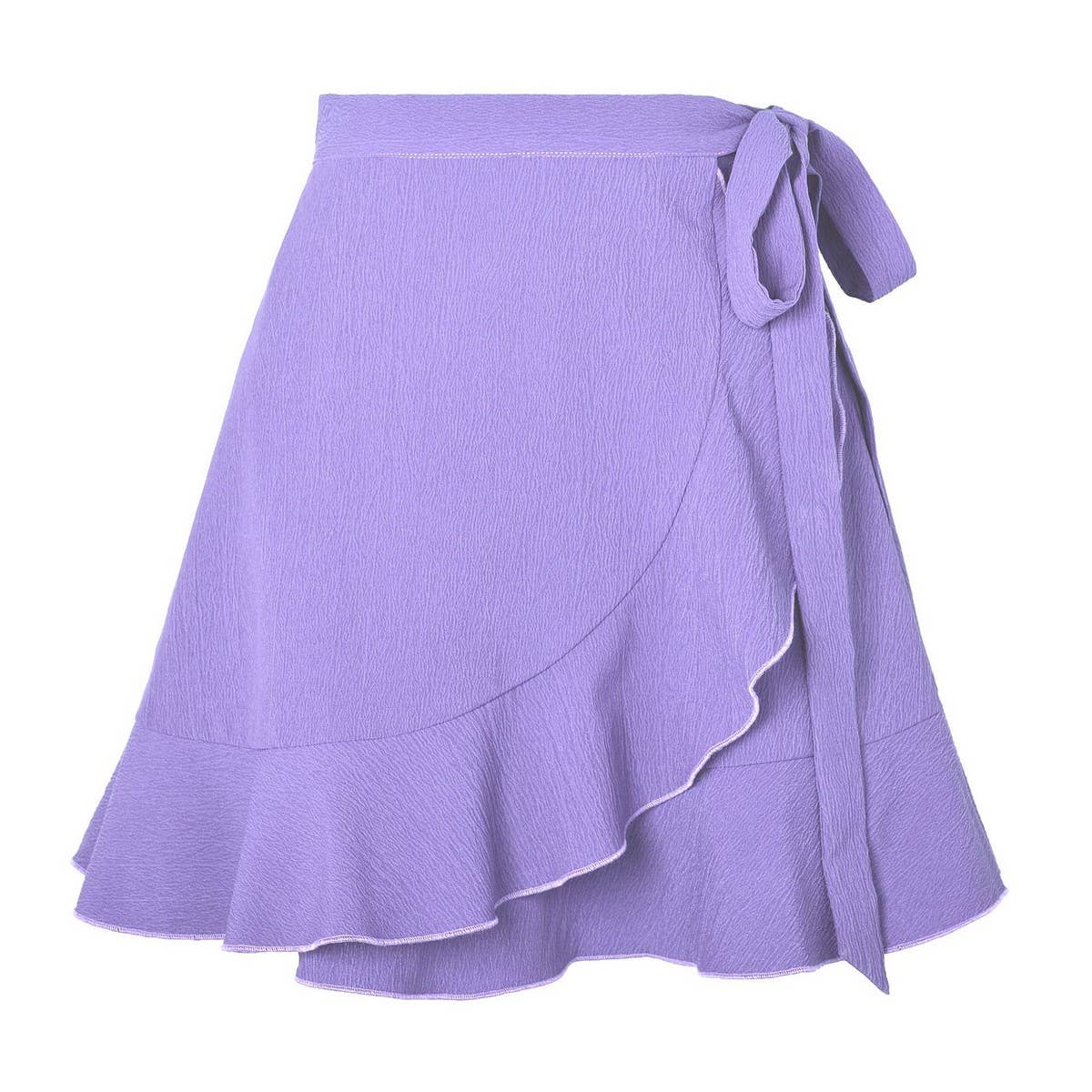 ONE-PIECE SKIRT SOLID COLOR RUFFLED SHORT SKIRT_CWAB4812