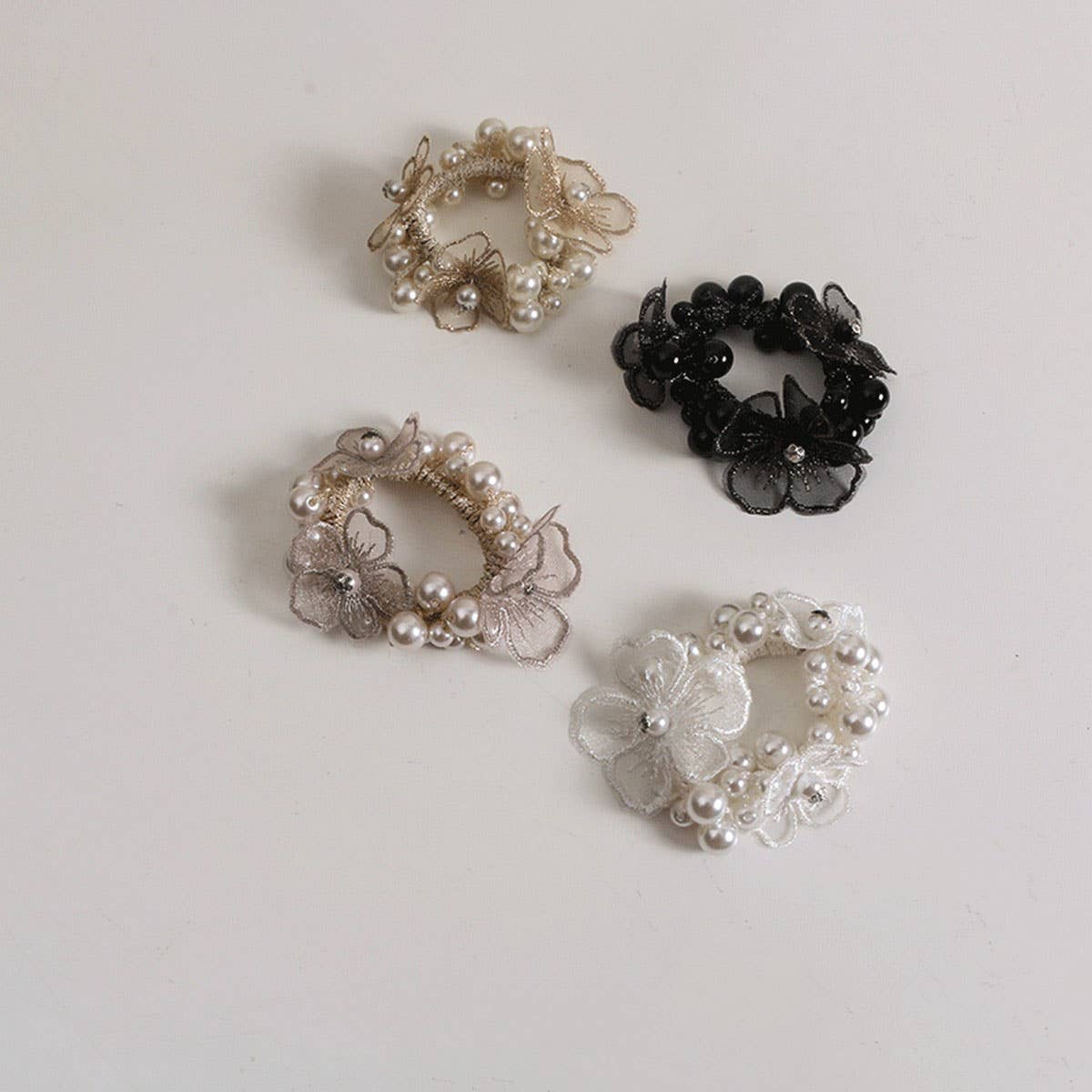 Boho Pearl Flower Hair Tie Elegant Fairy Style_CWAHA6781