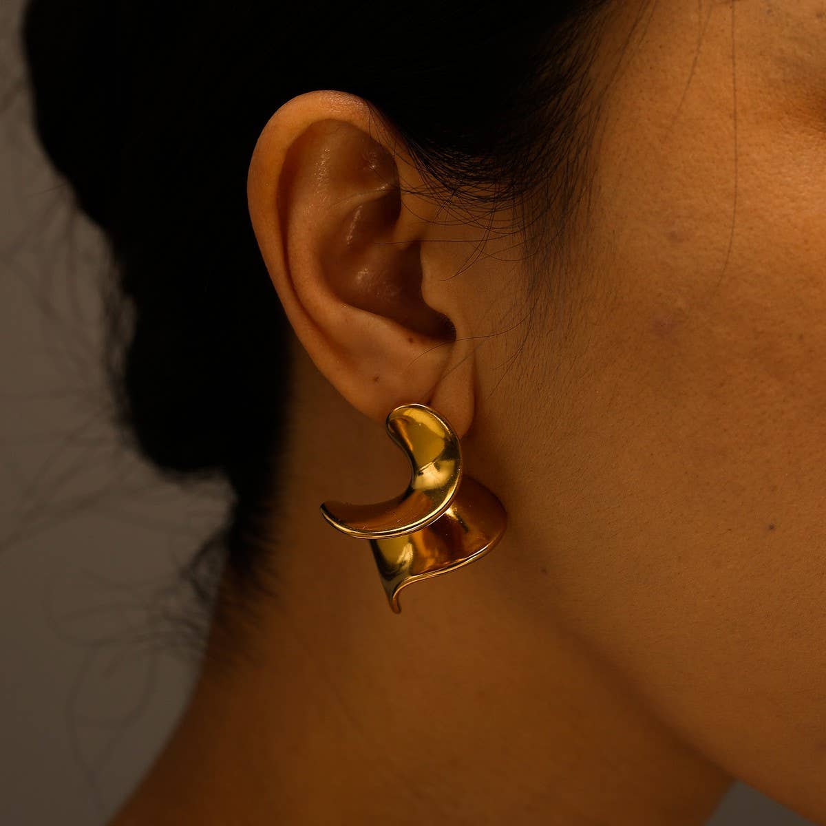 Unique Irregular 18K Steel Titanium Earrings