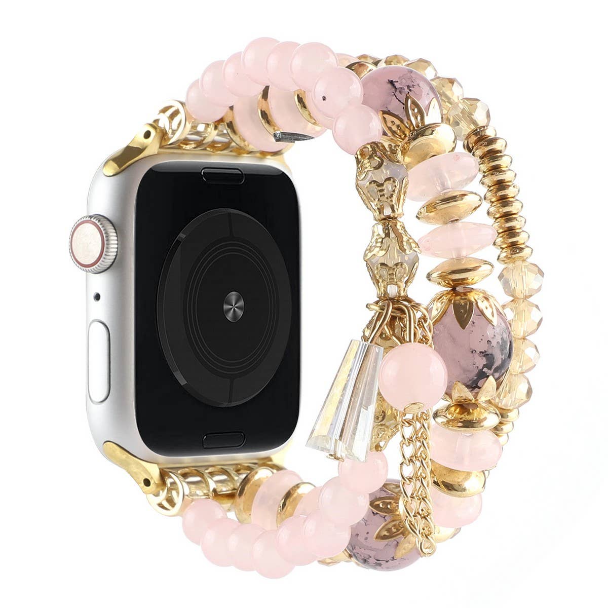 APPLE WATCH 7-1 THREE-ROW PEARL ELASTIC STRAP_CWASC1563