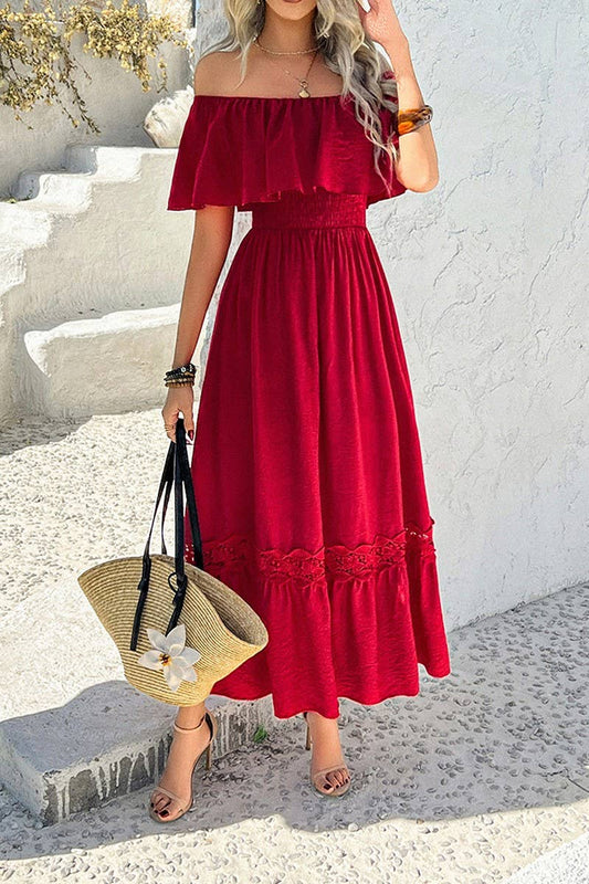 CWDMD5338_SUMMER CASUAL STYLE ONE SHOULDER WAIST DRESS