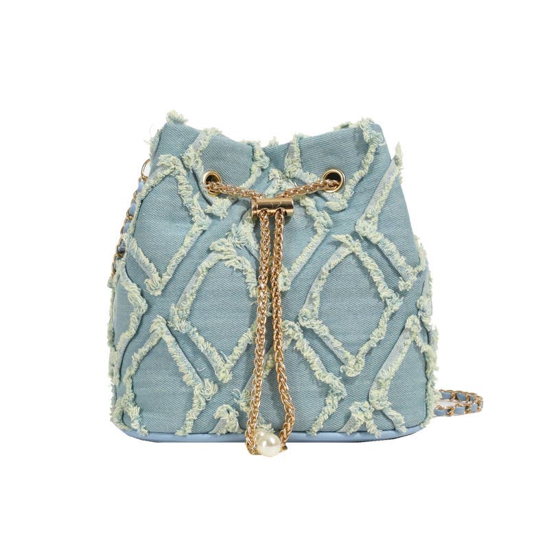Denim fashionable crossbody bucket bag
