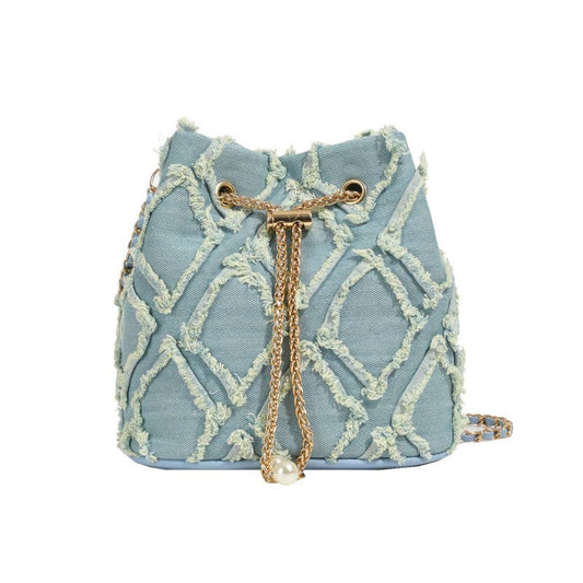 Denim fashionable crossbody bucket bag