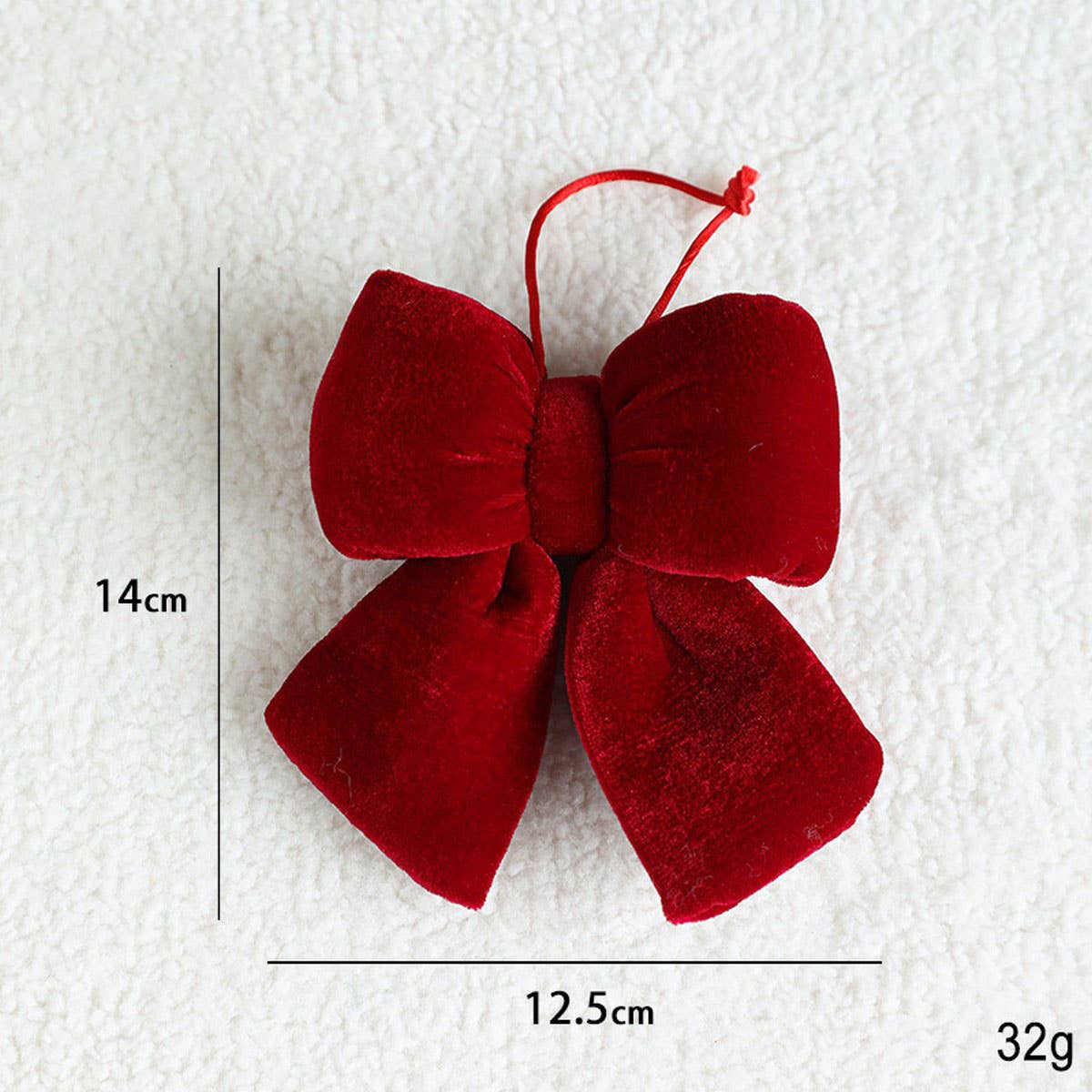 Big Red Velvet 3D Bow Xmas Window Decor_CWMM9673