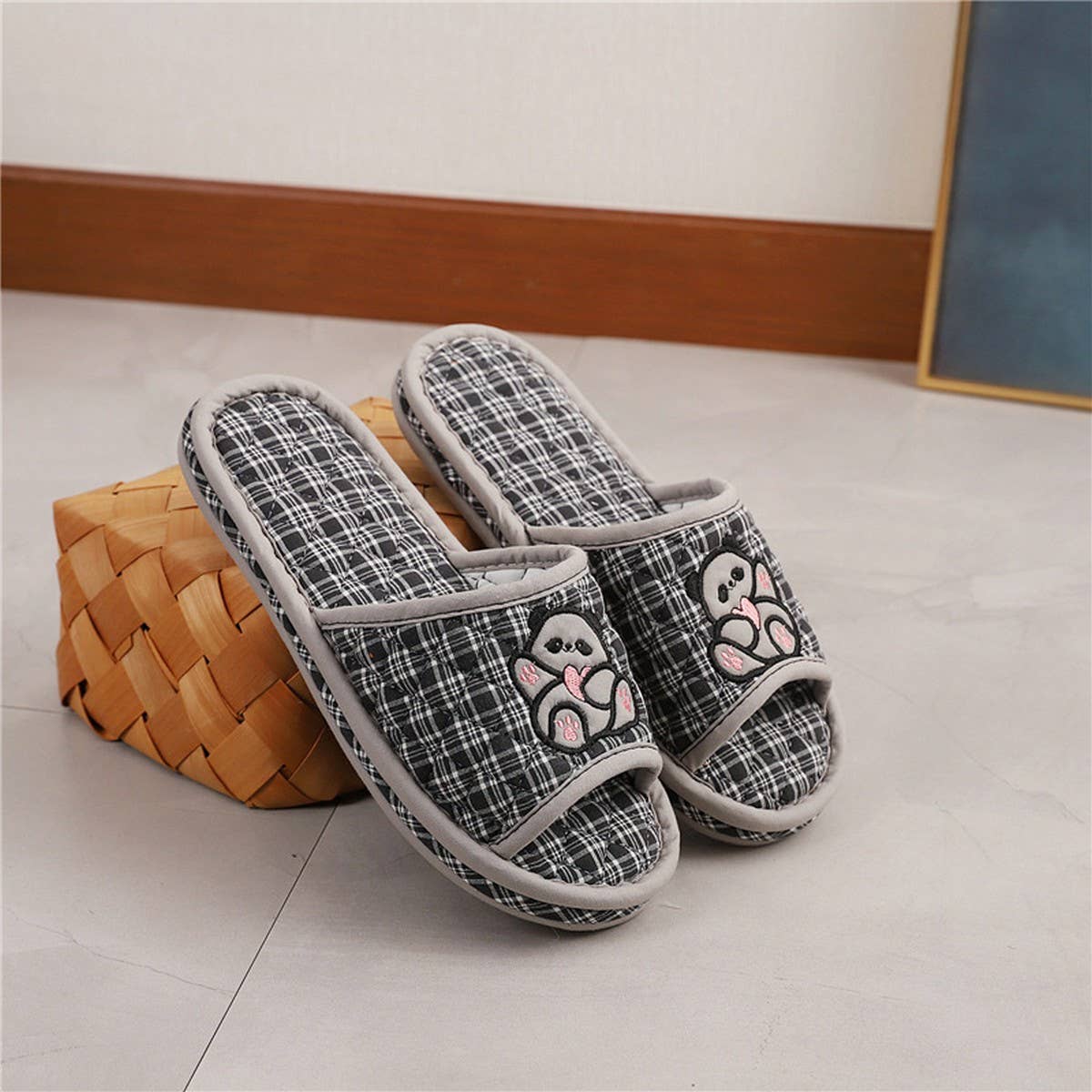 Thick Cotton Soft Sole Panda Slippers