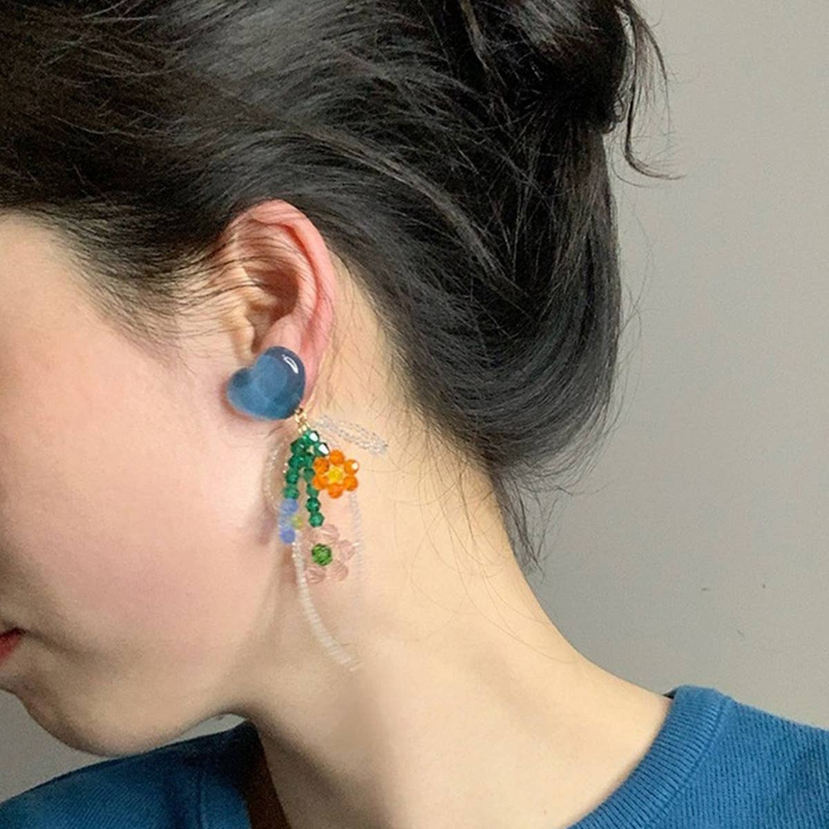 LOVE HEART FLOWER BOWKNOT CUTE FASHION EARRINGS