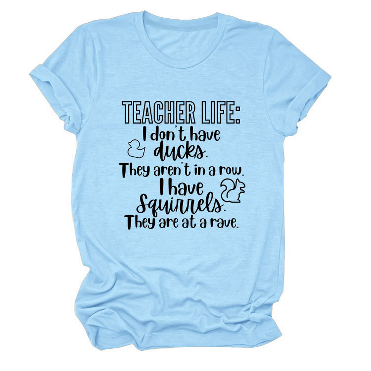 Casual Teacher Tee ??Round Neck Graphic Shirt_CWTTSL0479